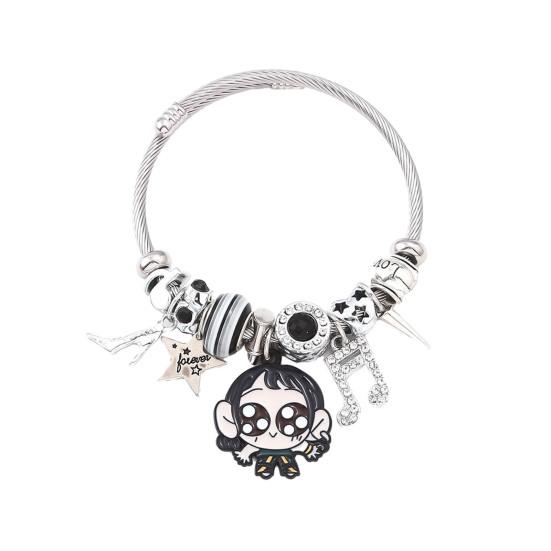 Korean Pop DIY Bracelet Anime Inspired Bracelet Adjustable Stretch Bracelet with Cute Charms Gift for Fans Men Women