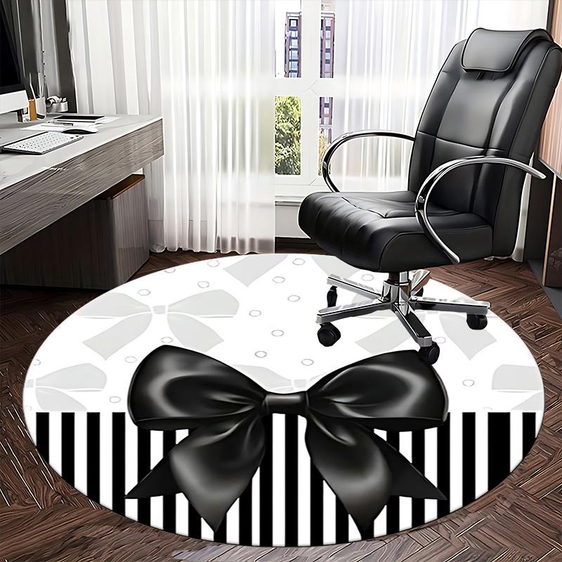 Black Bow Office Carpet Chair Mats, Home Decor, Sofa Rug, Office Carpet Gift for Bedroom, Living Room, Various Rooms1118018a