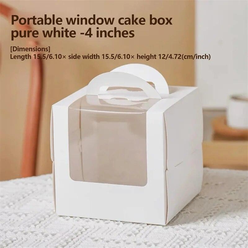 10PACK DIY Paper Box with Window Paper Gift Cake Box Cake Packaging for Wedding Home Party Muffin Packaging