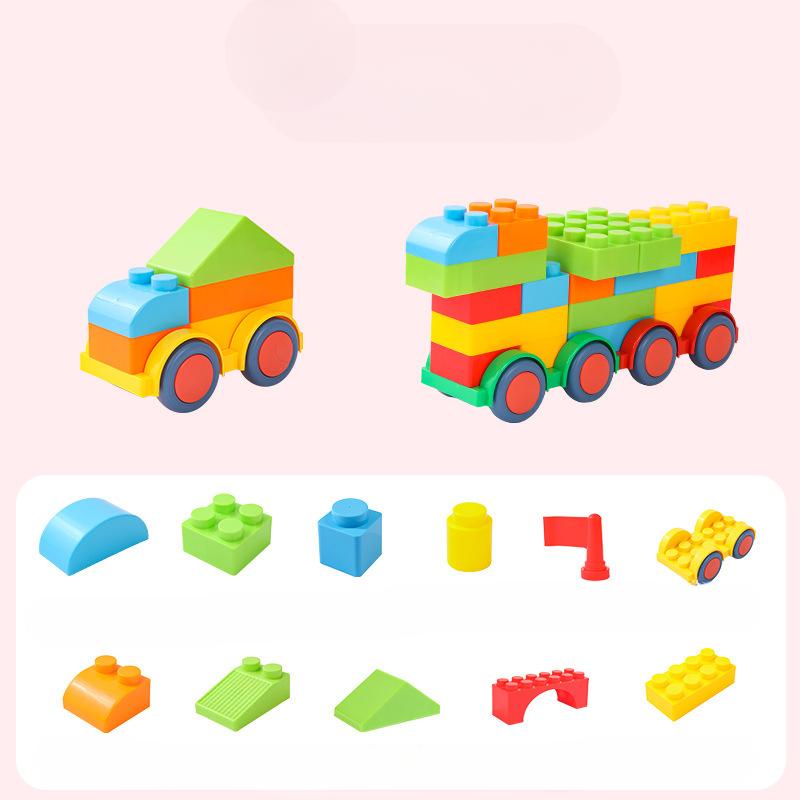 Early Childhood Education Center Large Particle Building Castle Building Blocks Children's Plastic Puzzle Construction Happy Large Building Blocks