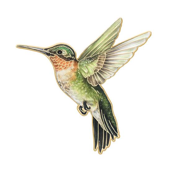 Hummingbird Badge Hard Enamel Rubber Backing Pin Jackets Backpacks Hats Lapel Brooch Nature