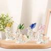 Ornament Handgefertigt Hase Glasfiguren Miniatur Dekor Glas Kristallglas Hasenstatue Skulptur Figur Häschen Statue Kristall