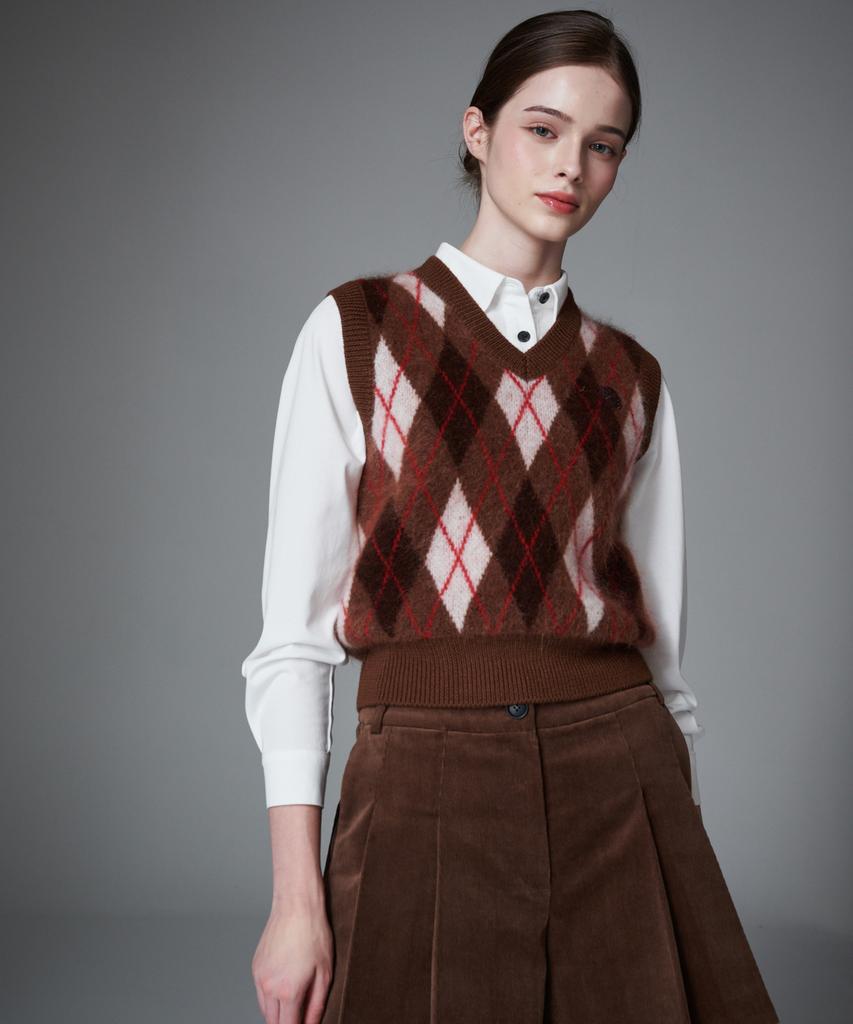 KLIMGOLF Mohair Argyle Knit Vest