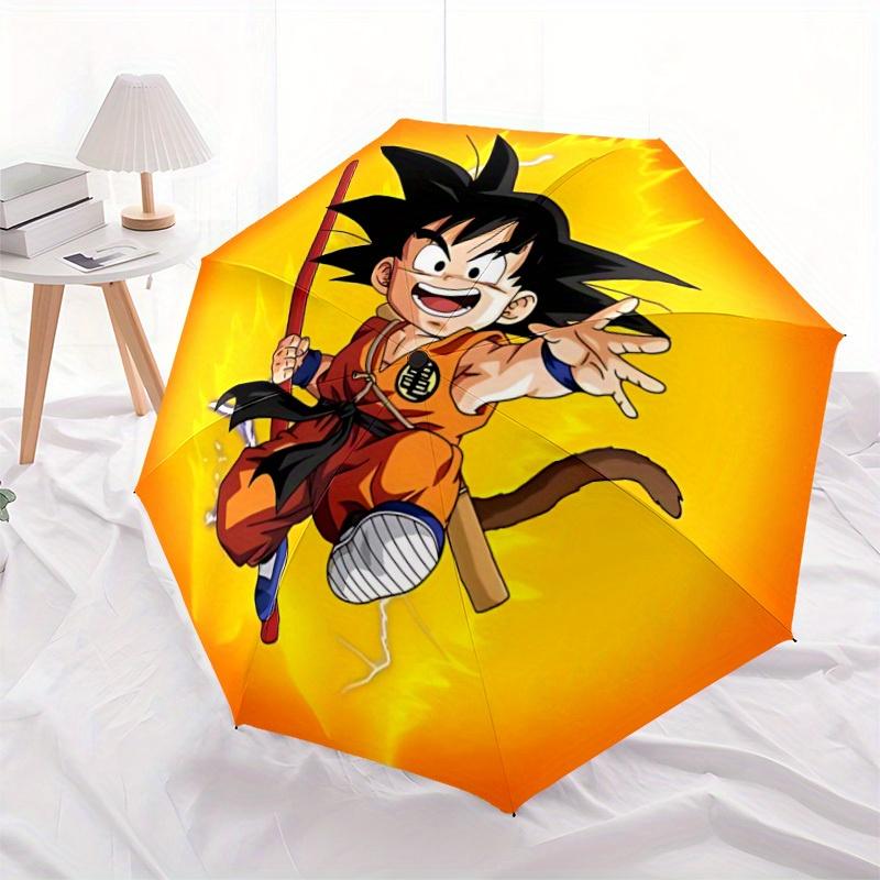 Parapluie Pliant Automatique Dragon Ball Goku Saiyan, 8 Baleines pour Toutes Saisons, Portable pour les Voyages & Activités Extérieures a0819081