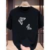 Tailles européennes T-shirt uni motif papillon d'été pour homme - Design simple - Haut T-shirt