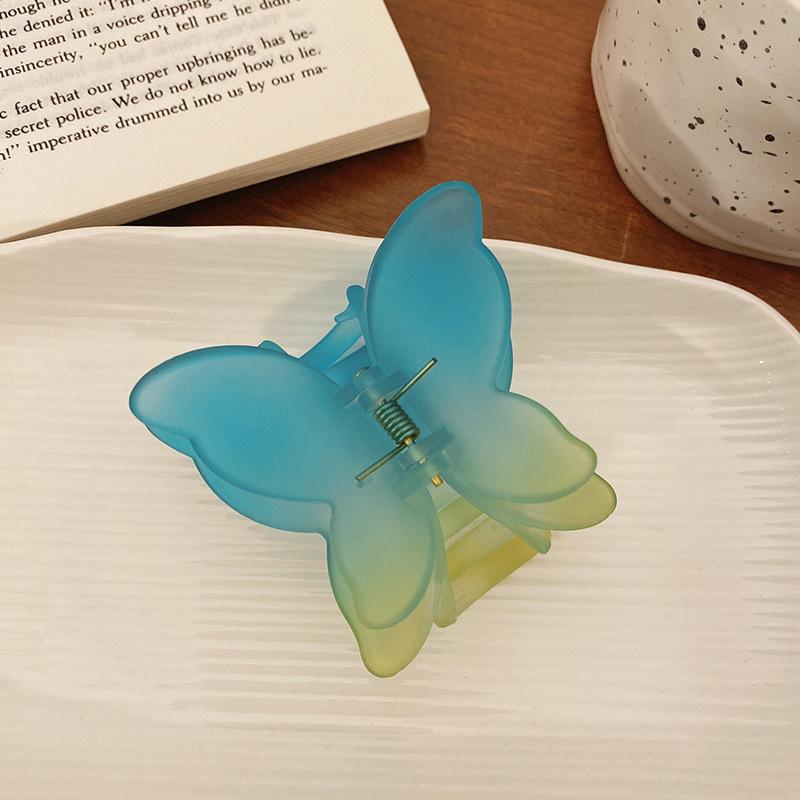 Fashion Korean Colored Matte Clear Butterfly Hair Clips Women's Small Hair Claws Elegant Shark Clips Headwear Hair Accessories