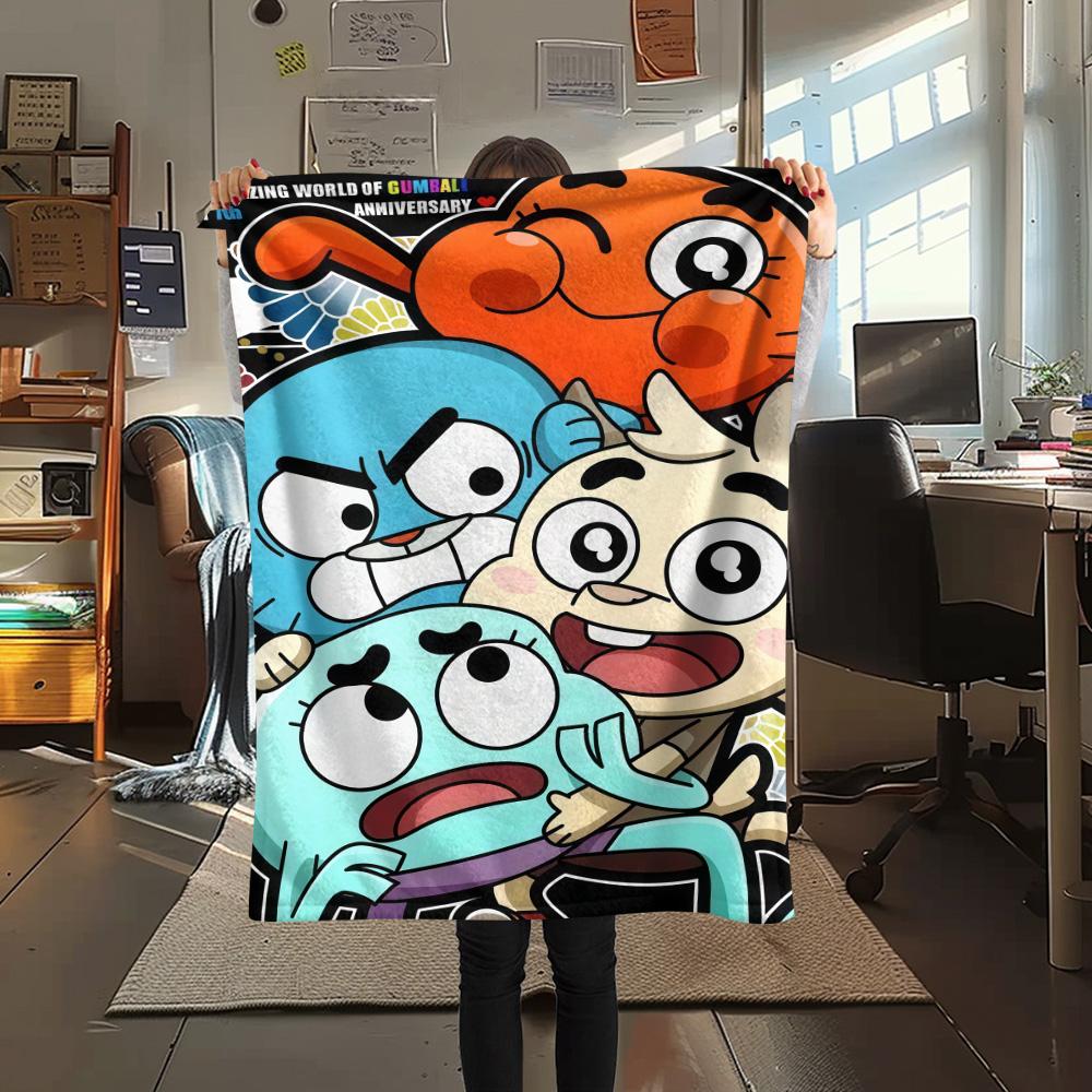 Gumball Print Flanellen Deken, Hoge Kwaliteit, Comfortabel voor Alle Seizoenen, Woondecoratie, Warmte en Comfort