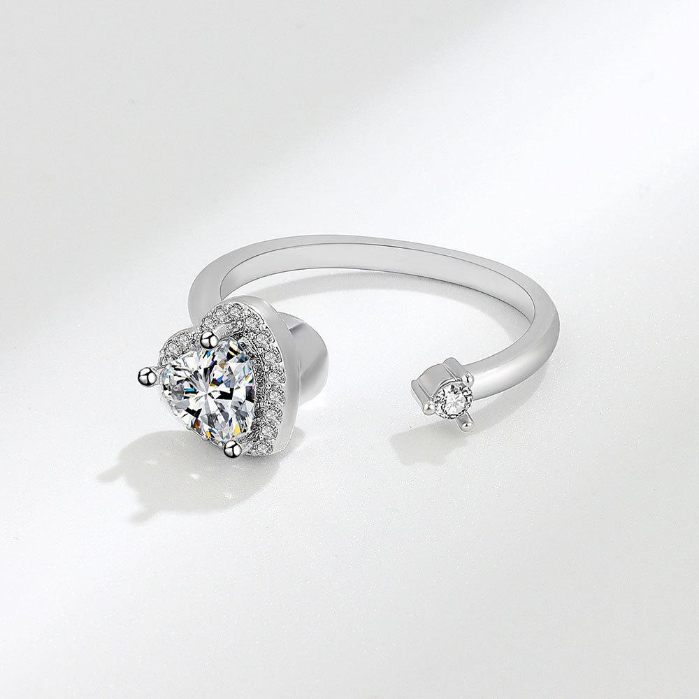 VENTFILLE 925 Sterling Silber Sonnenblume Diamant Zirkon Drehbarer Ring Für Frauen Geschenk Stressabbau Ring Schmuck Großhandel
