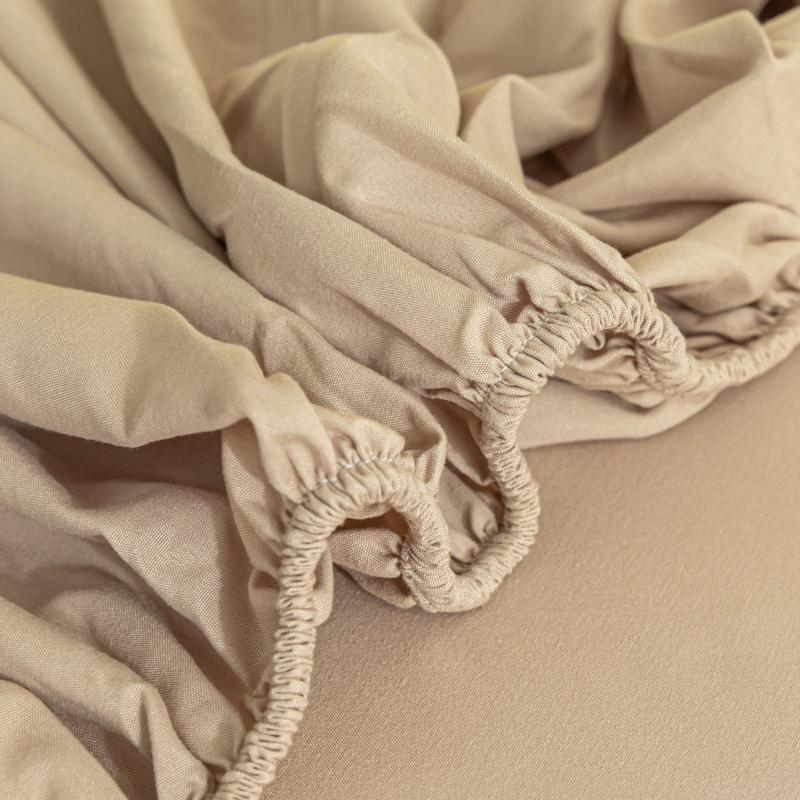 Solid Color Brushed Fitted Bed Sheet Set with 2 Pillowcases Soft Comfortable Non Slip Mattress Protector Cover for Single Double
