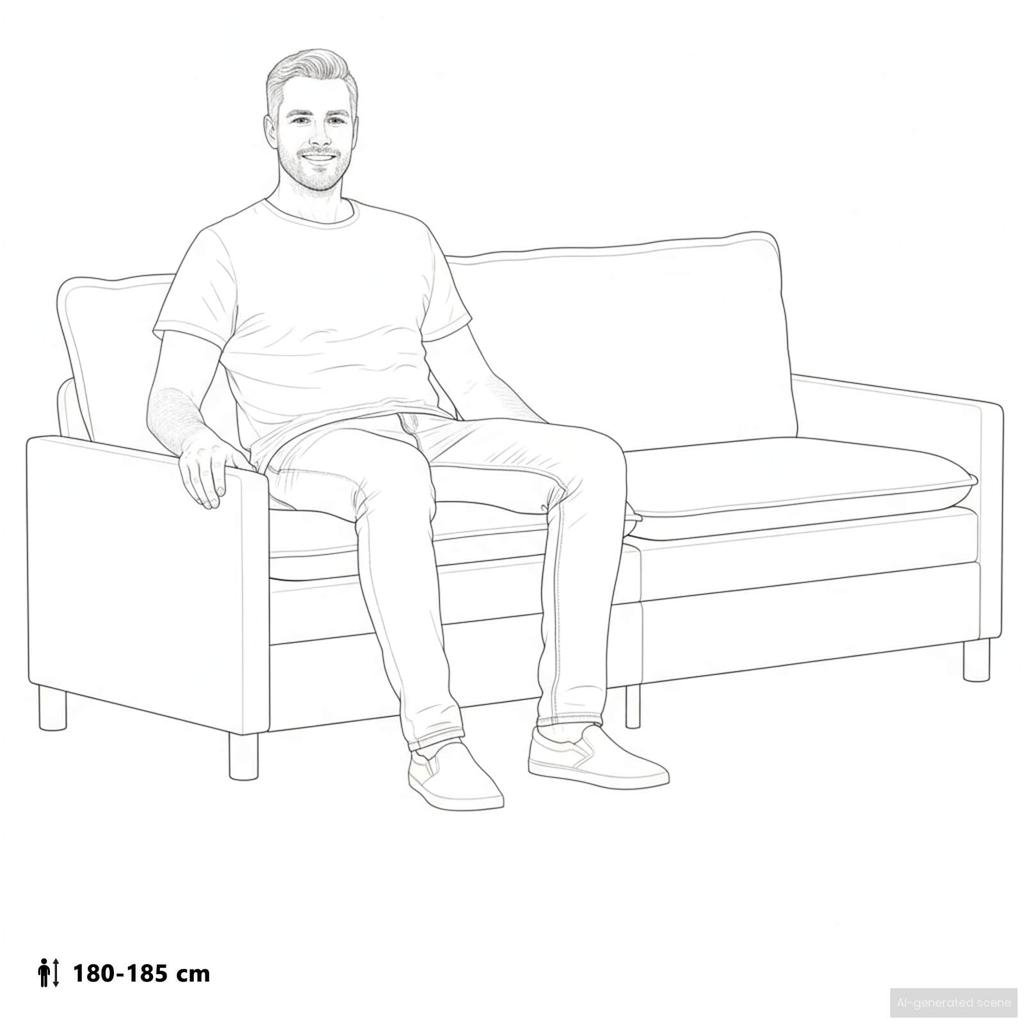 Sofa Black 196 x 81 x 87.5 cm Fabric