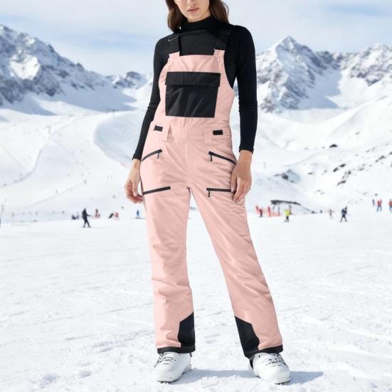 Unisex Waterproof Ski Pants Insulated Windproof Snow Bibs Thermal Snowboard Overalls with Adjustable Shoulder Straps for Winter Outdoor Snow Sports