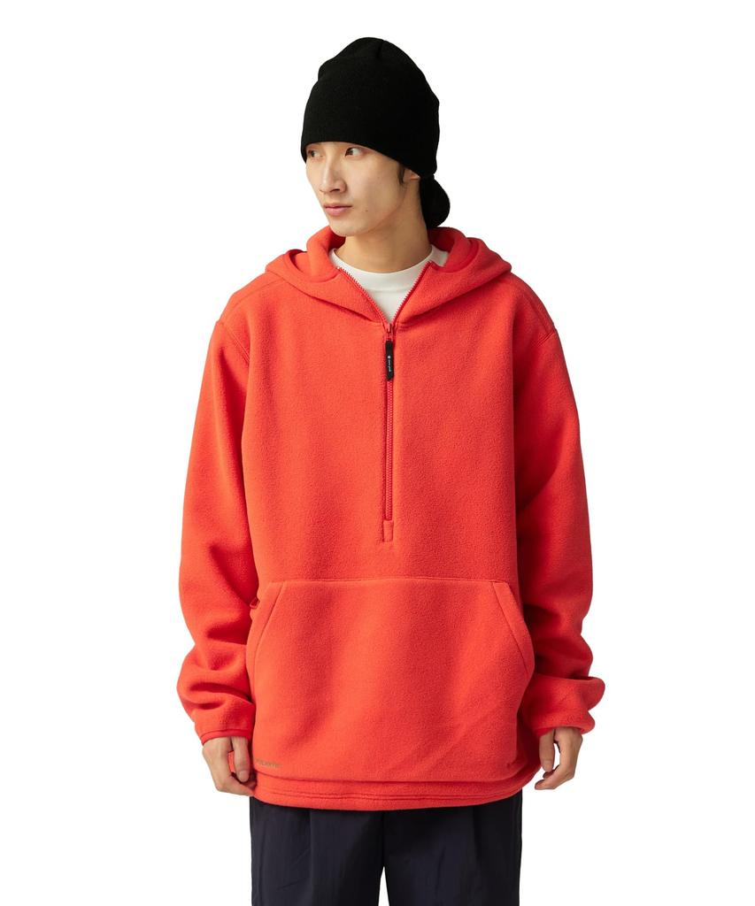 Snow Peak Fleece Hoodie Size Water-Repellent JK-25AU021 (Men's/Women's, Orange, M)