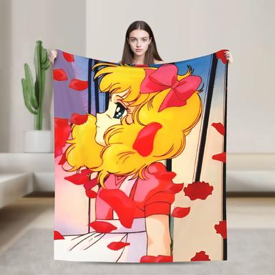 Candy Candy Anime Cartoon Fuzzy Blanket  Awesome Throw Blankets for Home 150*125cm Bedspread