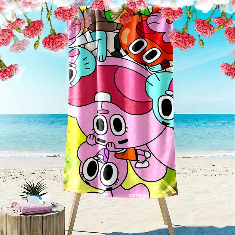 The Amazing World of Gumball Print Beach Towel, Large Soft Quick Dry Towel for Beach Camping Swimming