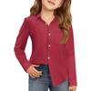 Girls' Button-Down Shirt - Long Sleeve Dress Blouse