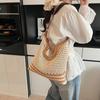 Sac en paille tressée pour les vacances et les trajets quotidiens, nouveau sac à bandoulière messager pour femmes, sac cabas tressé ajouré