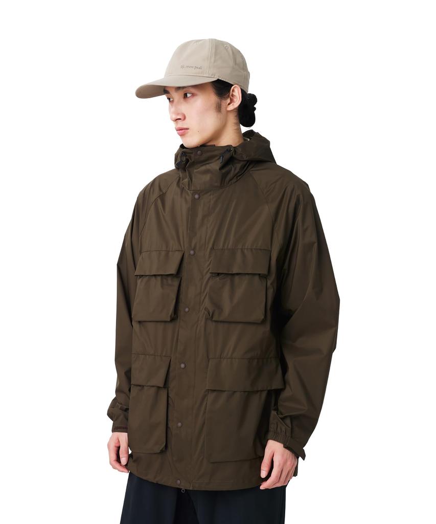 Snow Peak Double Weave Mountain Parka Outer Jacket for Men and Size L U.L. JK-26SU012 Women, Brown,