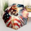 Patriotic, Fireworks Theme Automatic Open/Close Umbrella, Portable 3 Fold Compact Umbrella for Men & Women, Valentine's Day Mother's Day Gift0725017
