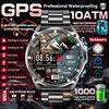 2026 Novo Relógio Inteligente GPS de Precisão Militar para Homens Altímetro Bússola 10ATM À Prova d'Água Bateria de 1000mAh Chamada Bluetooth Memória de 4GB Smartwatch Fitness para Exterior