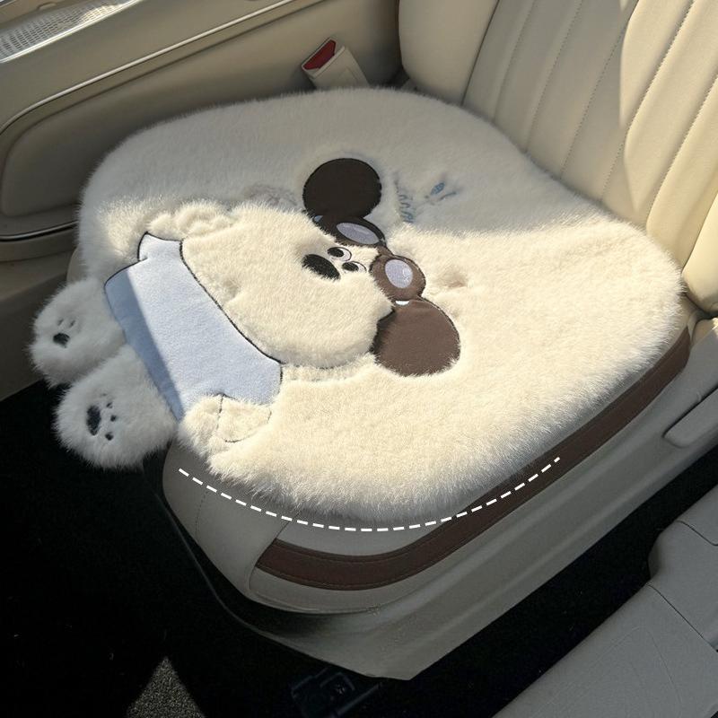 Winter Plush Keep Warm Car Seat Cushion Cartoon Car Seat Accessories Universal Soft Cushion Car Seat Cover Interior Decoration