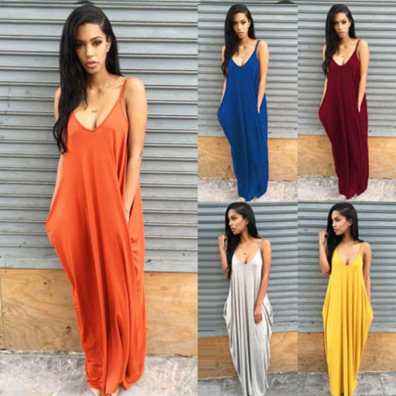 Damen Boho Langes Maxi-Kleid in Übergröße für elegante Strandurlaubspartys
