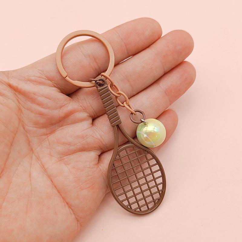 Mini Keychain Tennis Party Favors Tennis Ball Key Ring Tennis Bag Pendant Sports Keychain For Boys Girls School Carnival Reward