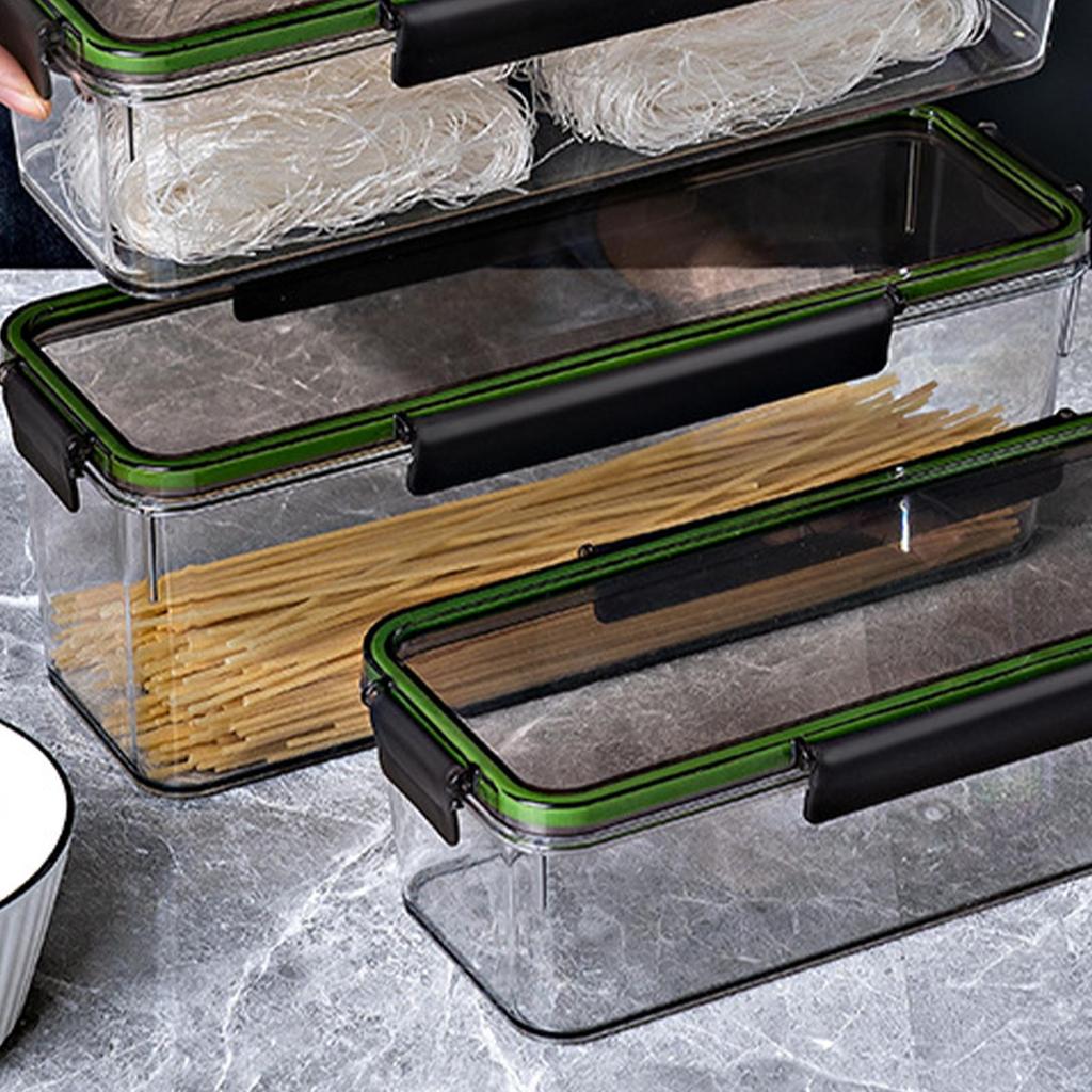 Pasta Storage Box Noodle Spaghetti Container Household Cereal Preservation Storage Box With Cover Moisture-Proof Food Container