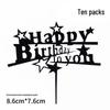 50-Pack Acrylic 'Happy Birthday' Cake Toppers - Popular Party Decorations with Free Shipping