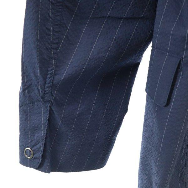 unused Johnbull stripe tailored jacket S Navy blue Seersucker Men's Used