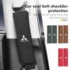 1/2Pcs Suede Car Logo Safety Belt Shoulder Cover Strap Padding Protector Pad For Outlander Lancer Eclipse Mirage