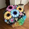 1pc Colorful Flowers Fashionable Automatic Opening/Closing Folding Umbrella with 8 Iron Bones, Plastic Handle Yy251015015