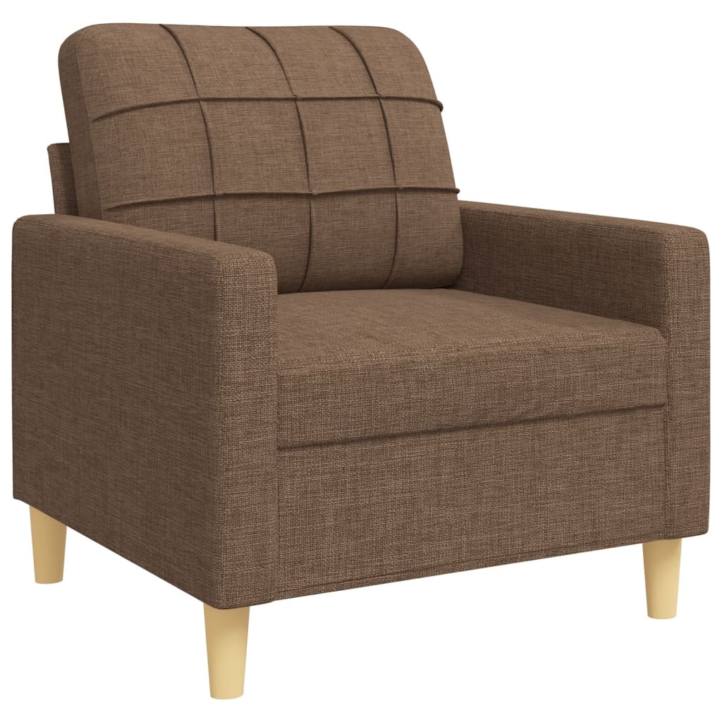 3-Cz. Relaxation Set With Cushions, Brown, Fabric