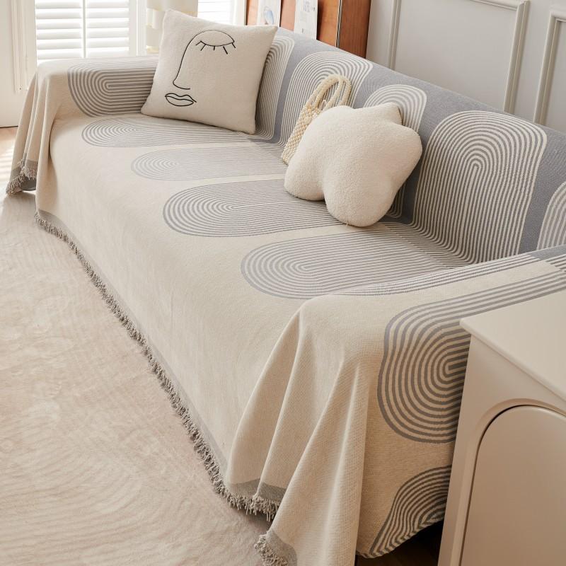 Soft Waxy Chenille Sofa Towel Multi-purpose Dual-purpose Anti-wrinkle and Anti-slip Cat Scratch Skin-friendly Sofa Cover Towel