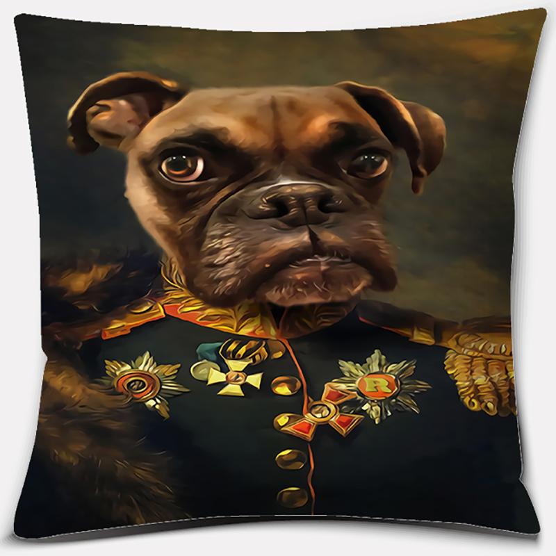 Dog Portrait Series Pattern Pillowcase Square Home Office Decoration