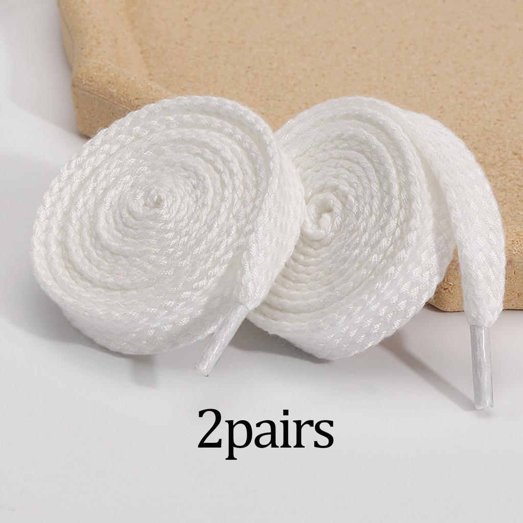 2 pairs, 1.5cm widened black polyester single-layer flat woven shoelaces for sports sneakers