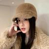 Fleece Thickened Cap Autumn and Winter Hat Women's Thermal Hat Big Head Circumference Shows Small Face Windproof Baseball Cap