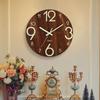 1PC Luminous Wood Grain Wall Clock Wooden Board Silent Clock Luminous Fluorescent Clock