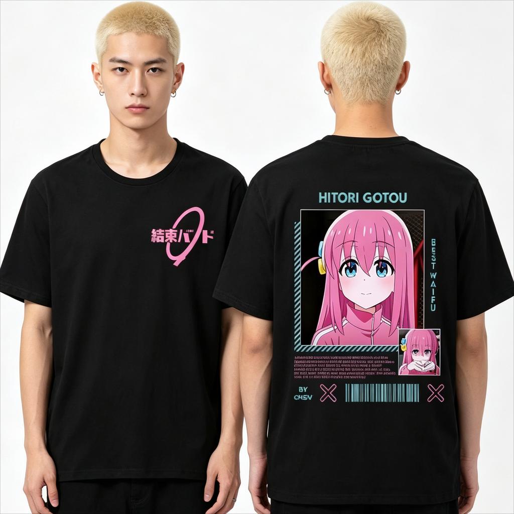 Summer Hot Sale Anime Bocchi The Rock Shirt Unisex Comfortable Hip Hop Graphic Tshirt Y2k Print Crew Neck Gothic Casual T Shirt