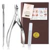 La SACHI Cuticle Nipper Set with Pusher and Nail File for Hand and Finger Gel and Hangnails Care, Self-Cutting, Nails, Manicure,