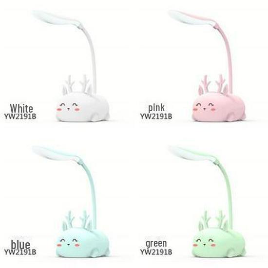 Lámpara de escritorio LED plegable USB - Luz nocturna con protección ocular de animales de dibujos animados para niños, estudio, mesita de noche y regalo de Navidad