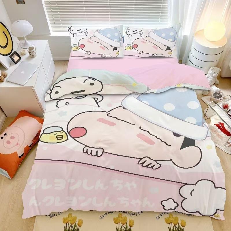 Cute Crayon Shin Chan ,Microfibre Bedding Sets, Children's Bed Duvet Cover with Zip Room Decor Duvet Cover for Teenagers Adult