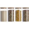 Food Storage Jars - Borosilicate Glass - 4x1300ml - Airtight Lid - 10x20cm