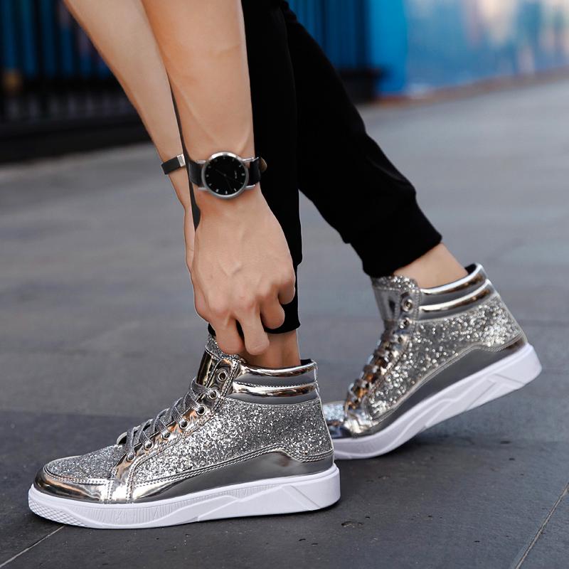 Unisex Sneakers Casual Shoes for Women Sequin Platform Sneakers Men's High-tops Walking Shoes