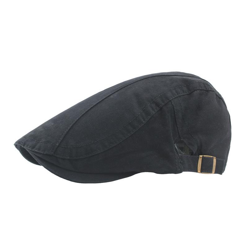 Twill Forward Hat Men'S Washed Cotton Solid Color British Cap Beret Women'S Spring Summer Outdoor Sun Hat