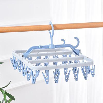 Multifunctional 32-Clip Side-Hanging Drying Rack for Dorms and Home Use, Ideal for Underwear and Sock Storage.