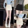 2025 Women's High Waist Black Midi Skirt: New Spring/Summer A-Line Slit Pencil Style for Petite Girls