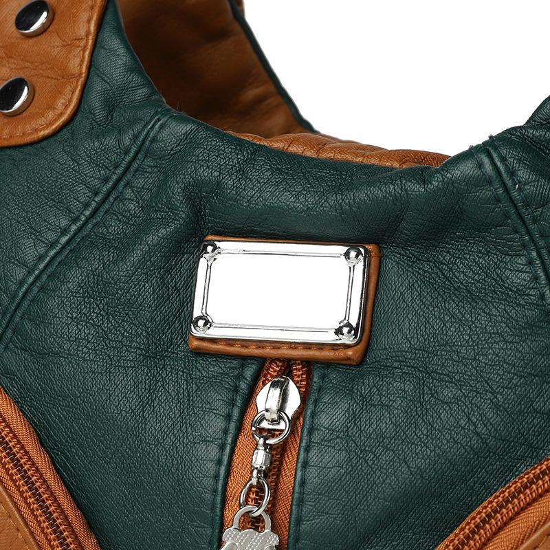 Women's Washed Soft Leather Crossbody & Shoulder Tote - Multifunctional, Casual, Trendy PU Bag
