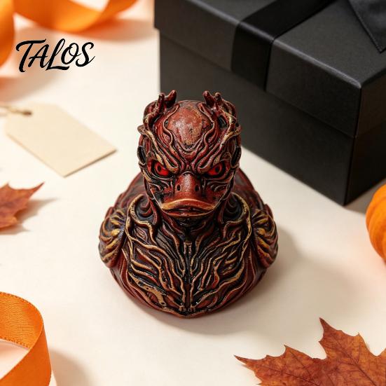 Dark Theme Party Decor Halloween Horror Duck Figurine, Devil Animal Resin Statue, Aesthetic Home Gothic Desktop for Shelf Desk Car Dryad Demon