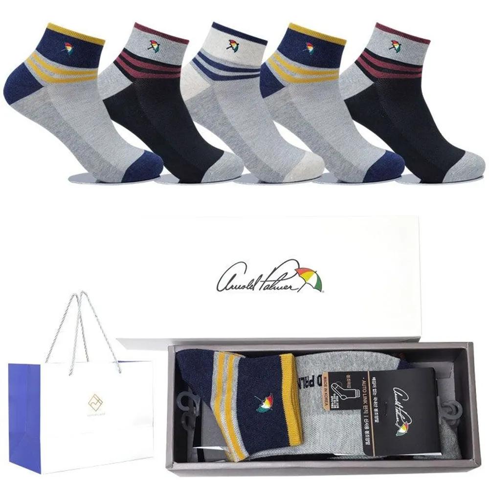 Arnold Palmer Men's Casual Ankle Socks Gift Set of 5 AP5649