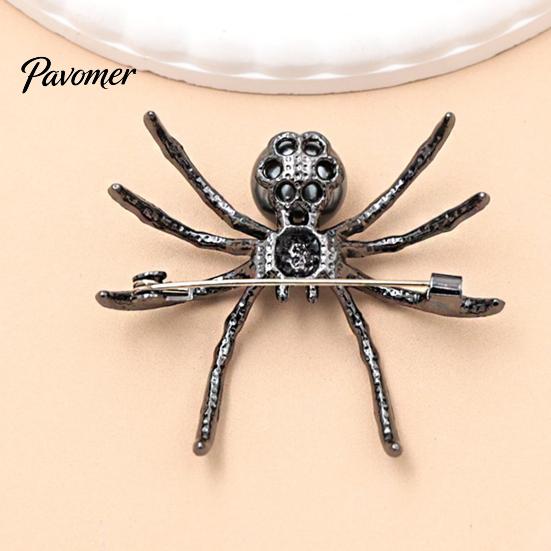 Shirt Collar Pin 1/2Pcs 3D Spider Brooch for Halloween, Horror Alloy Metal Clothing Pins Lapel Pin, Clothes Jackets Backpacks Costume Accessories Coat